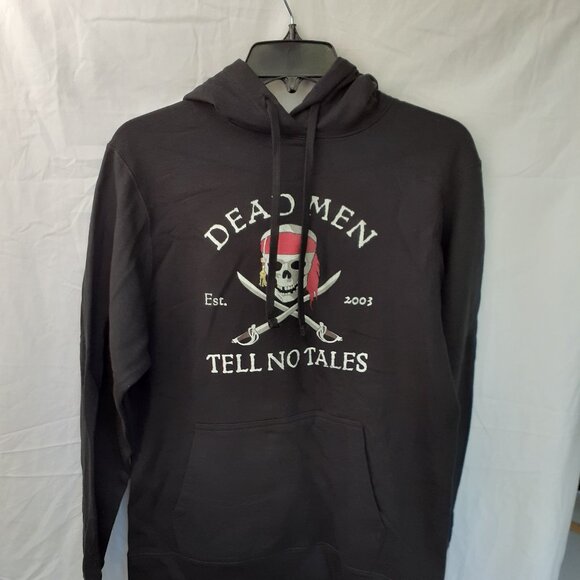 New Small Dead Men Tell No Tales Crossbones Black Pullover Hoodie - Picture 3 of 7